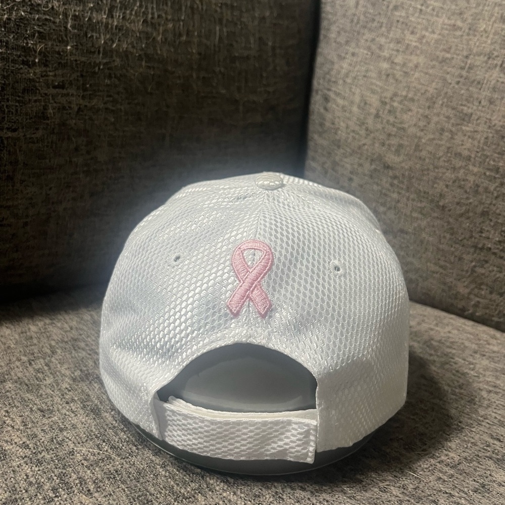 Reflective White Breast Cancer Hat - Picture 3 of 4